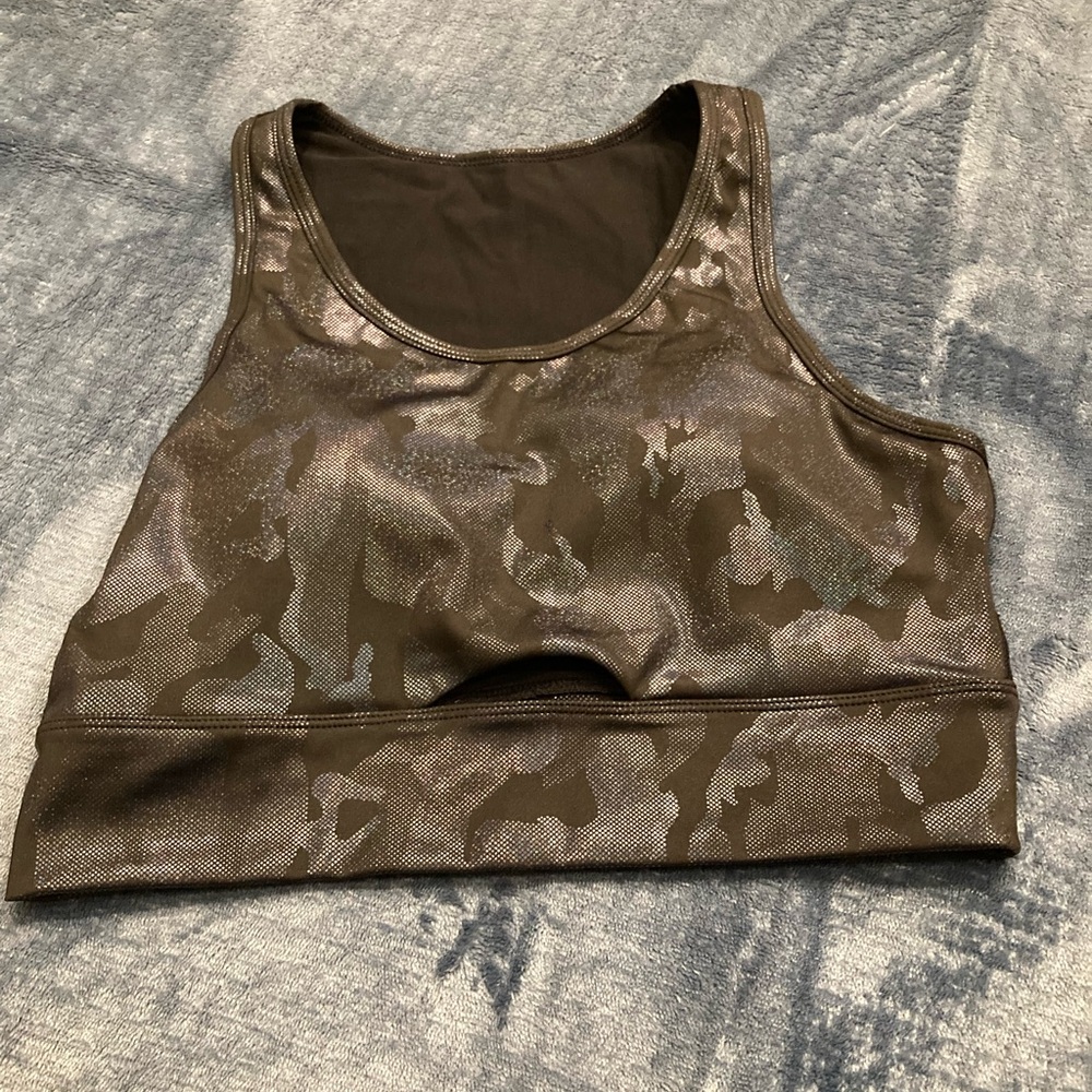 Mono B brand, size medium, Metallic Camo Sports Bra, cute and comfy